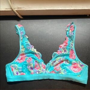 Victoria's Secret Blue Floral Lace Bralette